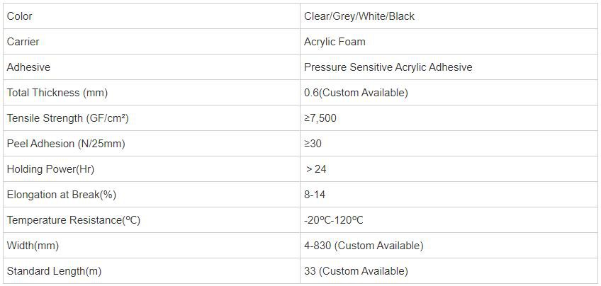 acrylic foam tape acrylic foam tape
