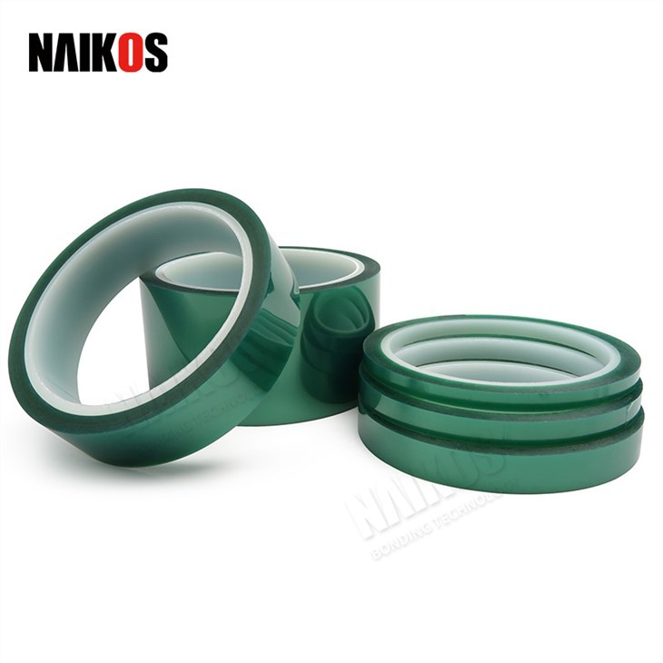 Green PET Polyester Protective Tape For Powder Coating Masking